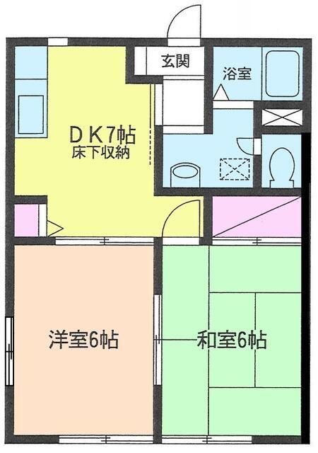 ディアスミヨシ(2DK/1階)の間取り写真