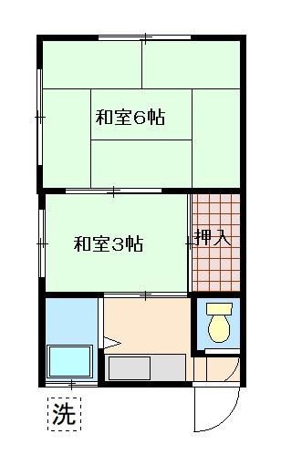 久まの荘(2K/2階)の間取り写真