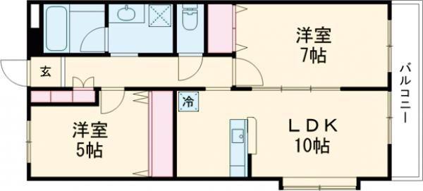LUMIERE泉 リュミエールイズミ(2LDK/3階)の間取り写真