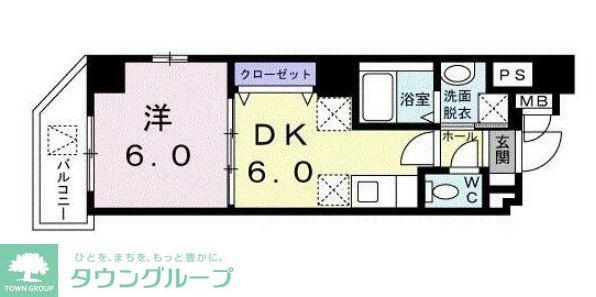 ラ・ポーズ ゾー(1DK/3階)の間取り写真