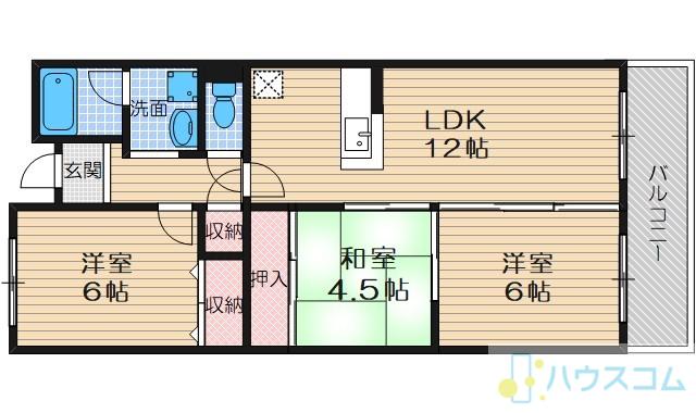 グレース水尾(3LDK/1階)の間取り写真