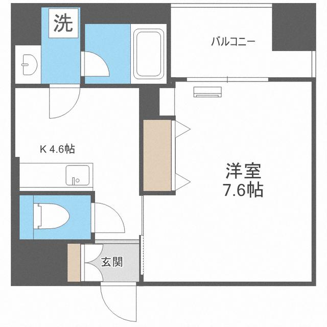 D-ROOM GRACIOUS平尾(1LDK/8階)の間取り写真