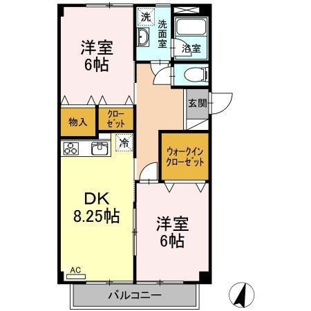 リーベン弥生(2DK/1階)の間取り写真