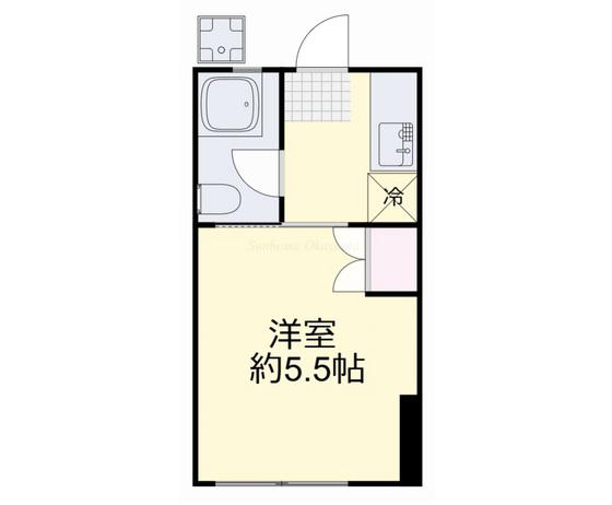 マンション卓(1K/2階)の間取り写真