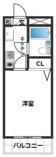 スカイコート成増(1K/1階)の間取り写真