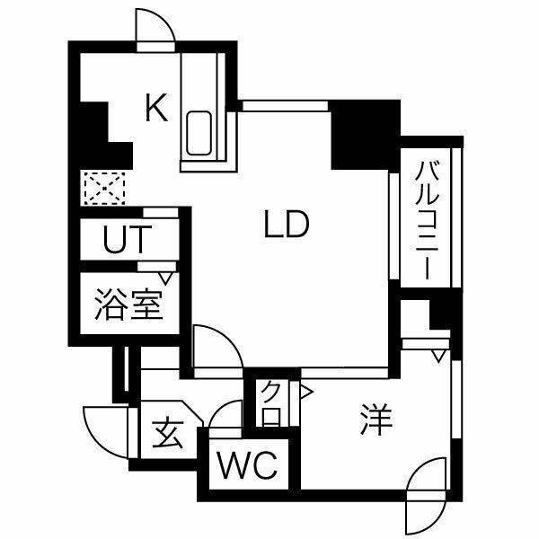 E・ビルド(1LDK/3階)の間取り写真