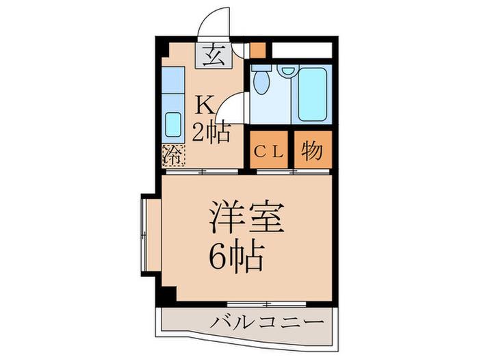 アーバンヴィラ落合(1K/2階)の間取り写真