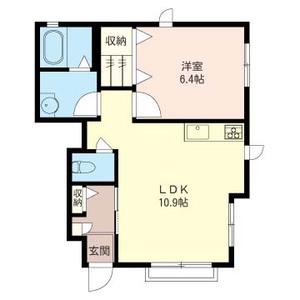 ジュネスイケダ(1LDK/1階)の間取り写真