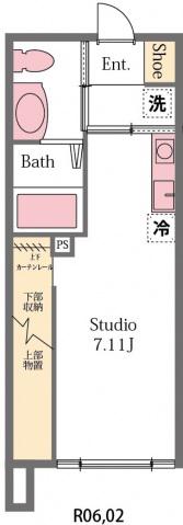 パディーI(ワンルーム/2階)の間取り写真