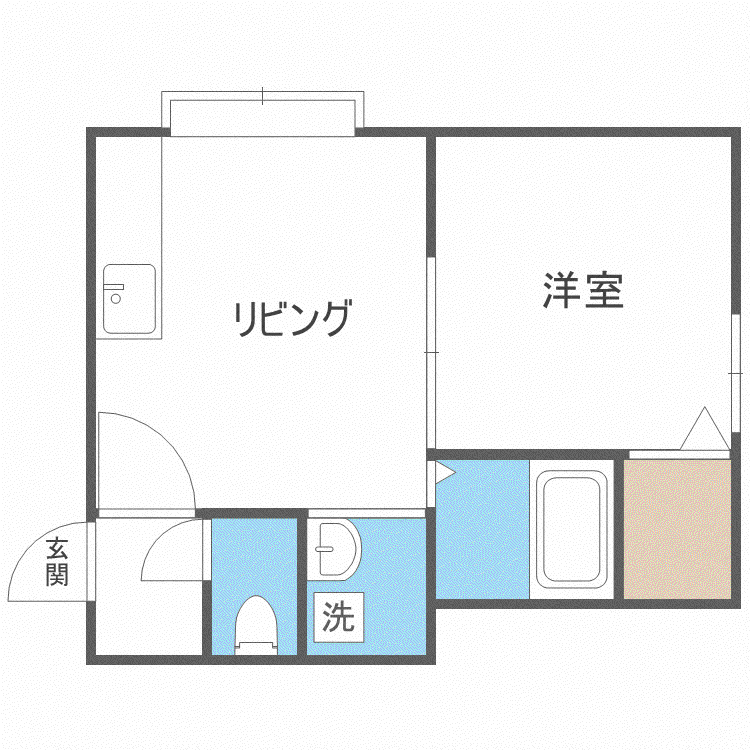 プロスペリティ(1DK/1階)の間取り写真