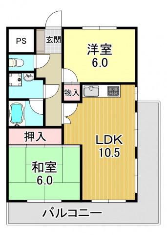 ヴェルデ瑞穂壱番館(2LDK/7階)の間取り写真
