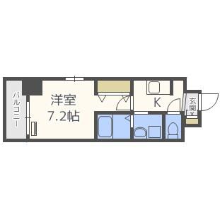 WINGCOURT 船場(1K/5階)の間取り写真