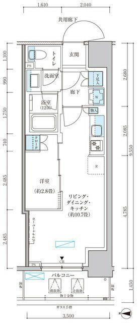パークアクシス池袋イースト(1LDK/11階)の間取り写真