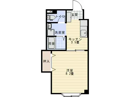 クレールヴァンテアン(1K/3階)の間取り写真