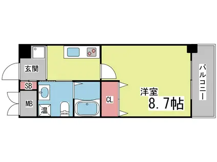 リッツコート六甲(1K/4階)の間取り写真