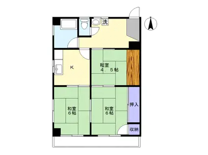 坂本ハイツ(3K/1階)の間取り写真