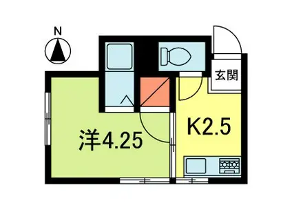 登喜和荘(1K/2階)の間取り写真