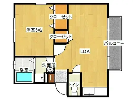 アーバン桜木(1LDK/2階)の間取り写真