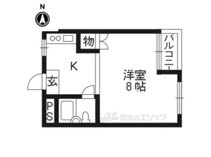 小笹ハイツ(ワンルーム/1階)の間取り写真