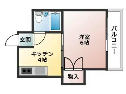 田中第3コーポ(1DK/3階)の間取り写真