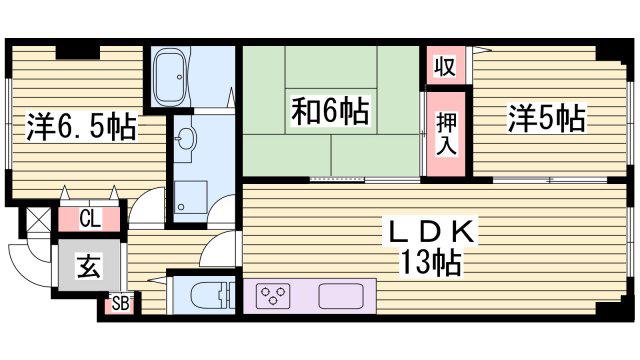 ブルー・エス(3LDK/8階)の間取り写真