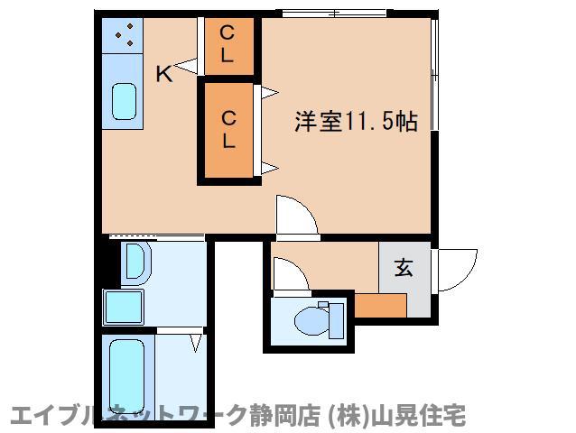 ソレイユS・北安東(ワンルーム/1階)の間取り写真