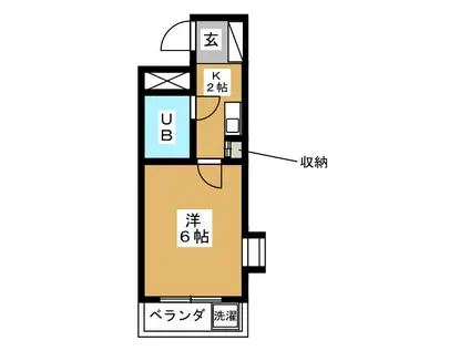プリンス オブ オレンジ 横浜(1K/2階)の間取り写真