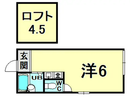 プチグレイス塚口弐番館(ワンルーム/1階)の間取り写真