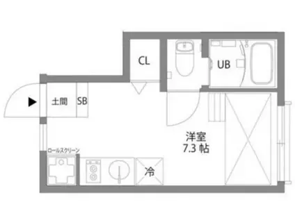 文京大塚テラス(ワンルーム/1階)の間取り写真