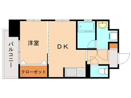 ルネッサンス21小倉東(1DK/4階)の間取り写真