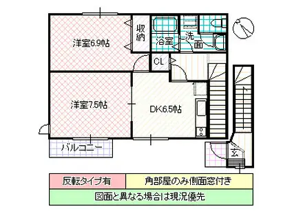 メリディオ(2DK/2階)の間取り写真