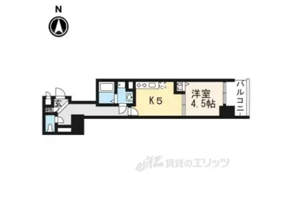 べラジオ京都西大路2(1DK/4階)の間取り写真