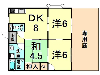 ファミール福田(3DK/1階)の間取り写真