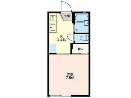 石神ハイツA(1K/1階)の間取り写真