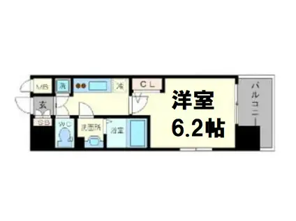 エスリード江戸堀(1K/9階)の間取り写真