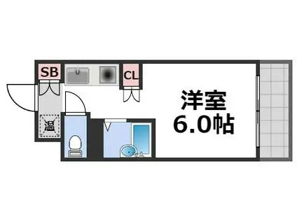 インターナショナル玉造(ワンルーム/5階)の間取り写真