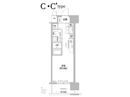 エスリード御堂筋梅田(1K/15階)の間取り写真