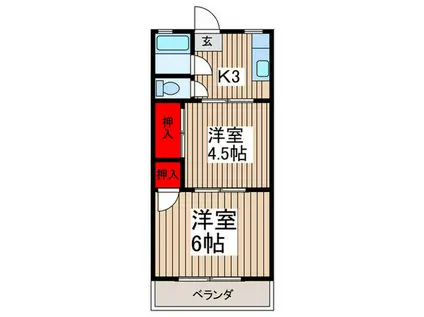 石川マンション(2K/3階)の間取り写真
