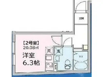 ALBA志茂(ワンルーム/4階)の間取り写真