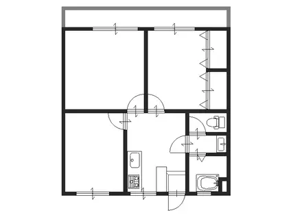 フォレストサイド戸坂(3DK/4階)の間取り写真