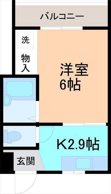 プチクリスタル2(1K/2階)の間取り写真