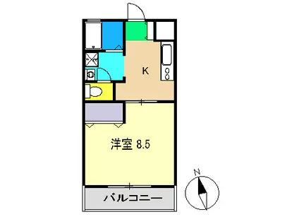 コーポ麦笛(1K/3階)の間取り写真