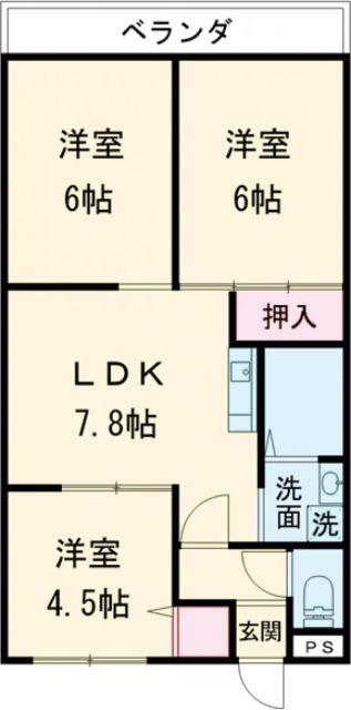 近藤マンション(3DK/1階)の間取り写真