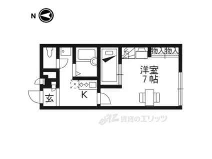 レオパレスアルモニ1番館(1K/1階)の間取り写真