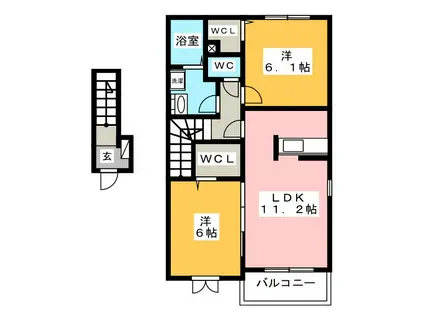 ボンダイ リバー(2LDK/2階)の間取り写真