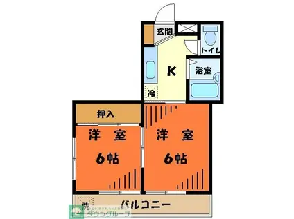 ベルハイム(2K/3階)の間取り写真