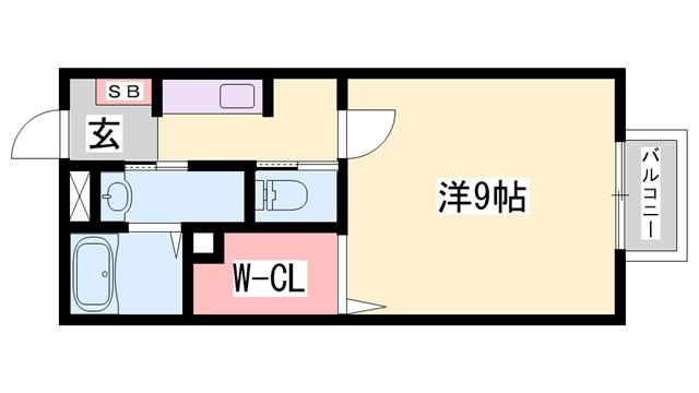 カーサおこのみ(1K/1階)の間取り写真