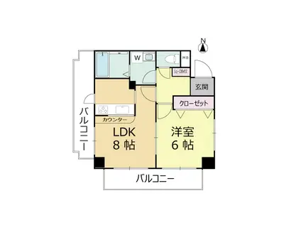 シューティングスター(1LDK/2階)の間取り写真
