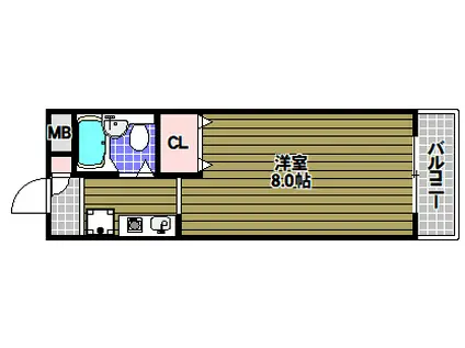 ヤマザキメゾンドファム(1K/1階)の間取り写真