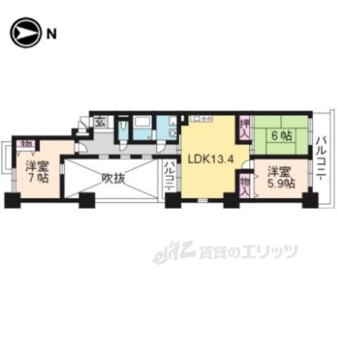 せんぼん有彩館(3LDK/6階)の間取り写真